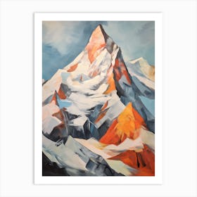 Alpamayo Peru Mountain Painting Art Print