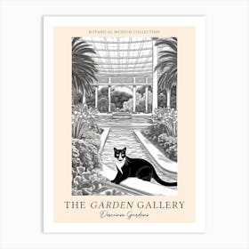 The Garden Gallery, Descanso Gardens, Usa, Cats Line Art 1 Art Print