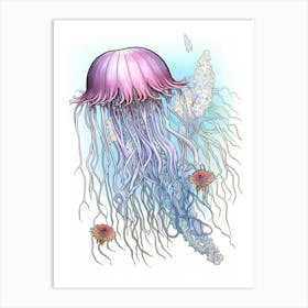 Box Jellyfish Pencil Drawing 1 Art Print