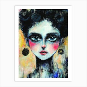 Face Of A Woman Big Eyes Art Print