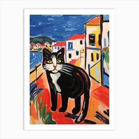 Painting Of A Cat In Lagos Portugal 2 Art Print