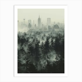 Fog Over New York City Art Print