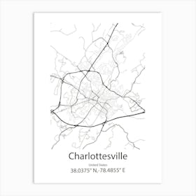 Charlottesville,United States Minimalist Map Art Print