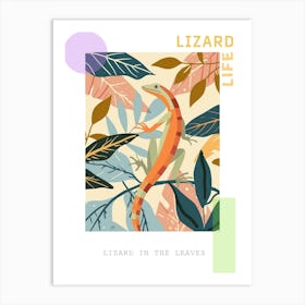 Lizard In The Leaves Modern Abstract Illustration 1 Poster Art Print