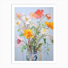 Abstract Flower Painting Portulaca 2 Art Print