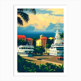 Port Of Bridgetown Barbados Vintage Poster harbour Art Print