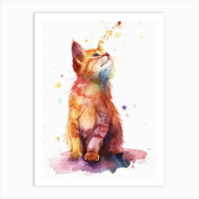 Cute Kitten Watercolor Painting 1 Art Print