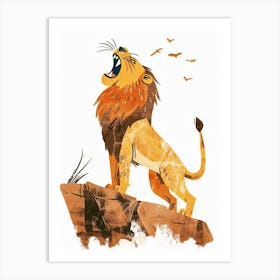 Barbary Lion Symbolic Imagery Clipart 3 Art Print