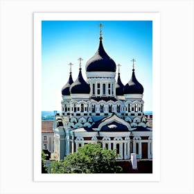 Alexander Nevsky Cathedral Viewed From St Nicholas Church Bell Tower Tallinn Estonia Art Print