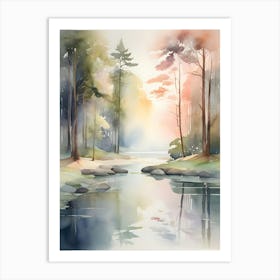 Watercolor Of A River 2 Art Print