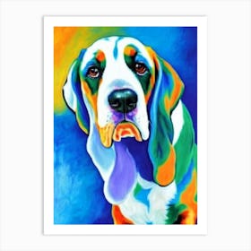 Basset Hound Fauvist Style Dog Art Print