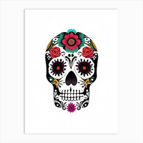 Sugar Skull Day Of The Dead Inspired Skull 3 Mexican Art Print