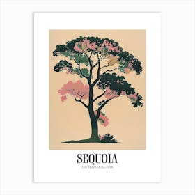 Sequoia Tree Colourful Illustration 3 Poster Art Print
