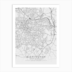 Birmingham City Map Art Print