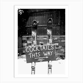 Cocktails This Way Vintage Ski Art Print