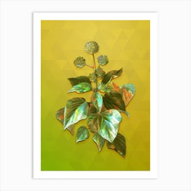 Vintage Common Ivy Botanical Art on Empire Yellow n.1151 Art Print