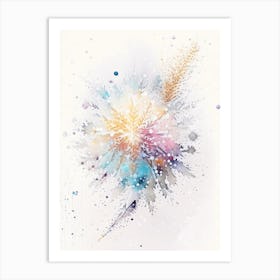 Bullet, Snowflakes, Storybook Watercolours 1 Art Print