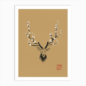 Deer Blossom Art Print