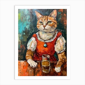 Cat At The Bar Art Print