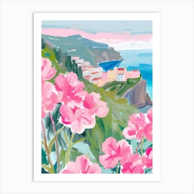 Amalfi Coast Floral Print Art Print