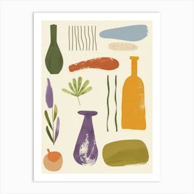 Abstract Objects Flat Illustration 9 Art Print