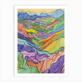 Colorful Mountain Landscape 12 Art Print