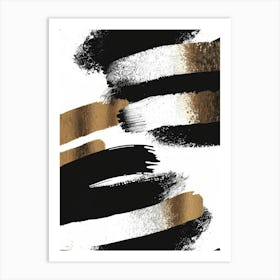 Gold Brush Strokes Canvas Print 4 Art Print