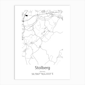 Stolberg,Germany Minimalist Map Art Print