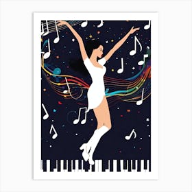 Girl Playing The Piano Art Print