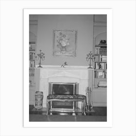 Fireplace And Mantle In Old Plantation House Near New Orleans, Louisiana By Russell Lee Art Print