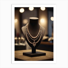 Pearl Necklace On Mannequin Art Print