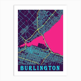 Burlington Map Poster 1 Art Print