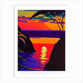 Rainbow Ripple Sunset Art Print