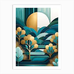 Abstract Landscape Canvas Print, vector art Art Print