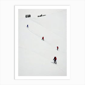 Falls Creek, Australia Minimal Skiing Poster Art Print