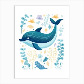 Baby Animal Illustration  Dolphin 4 Art Print