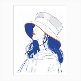 Girl With Hat Art Print