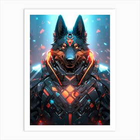 Futuristic Wolf 4 Art Print