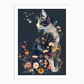 flowers in the cat Art Print