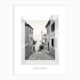 Poster Of Rovinj, Croatia, Black And White Old Photo 1 Art Print