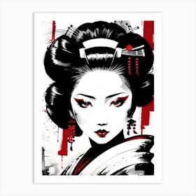 Traditional Japanese Art Style Geisha Girl 4 Art Print