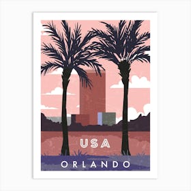 Orlando, USA — Retro travel minimalist poster Art Print