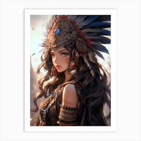 American Warrior Girl 2 Art Print