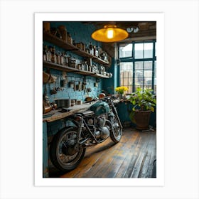 Motorcycle Workshop 1 Art Print