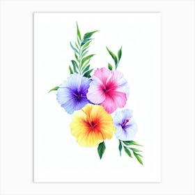 Hibiscus 2  Watercolour Flower Art Print