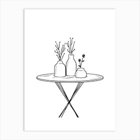 Vases On A Table Art Print