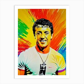 Sylvester Stallone Colourful Pop Movies Art Movies Art Print