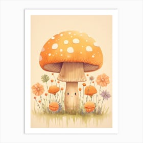 Cute Mushroom Nursery 3 Art Print