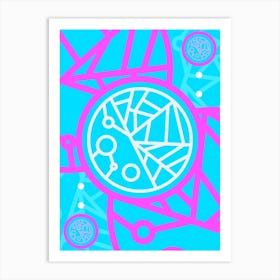 Geometric Glyph in White and Bubblegum Pink and Candy Blue n.0088 Art Print