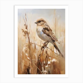 Bird Painting House Sparrow 1 Art Print